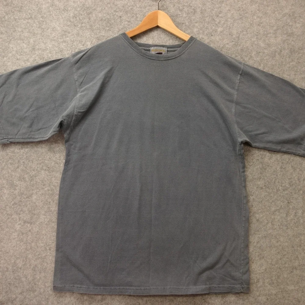Vintage 90s Washed Blank T Shirt Men LARGE Faded Blue Basic Raglan Grunge MERONA